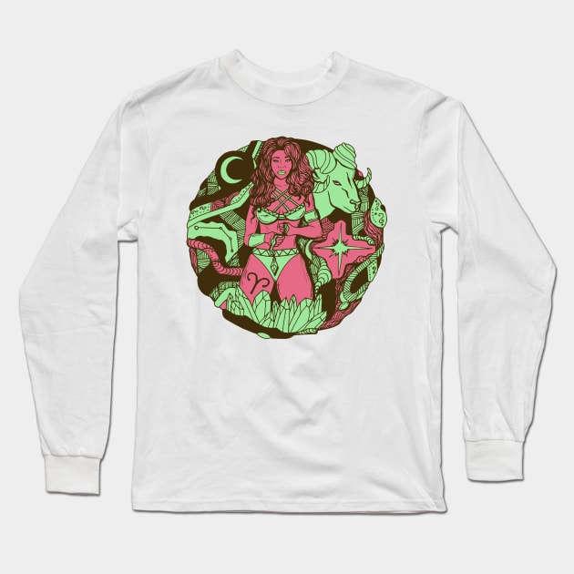 Pink Mint Aries Beauty Long Sleeve T-Shirt by kenallouis